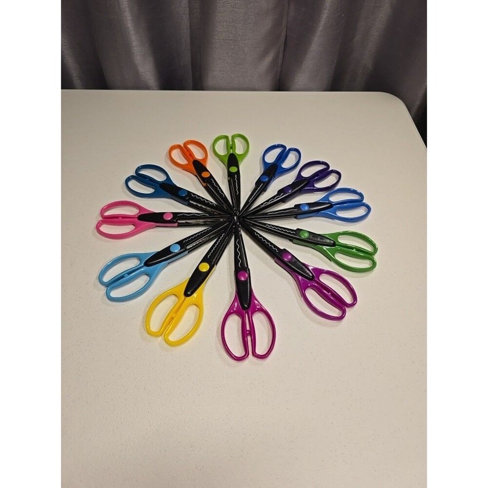 Lot of 12 Decorative Paper Edger Scissors for Crafts No Duplicates Mixed Makers